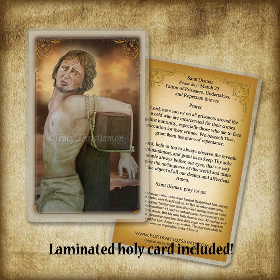 St. Dismas Plaque & Holy Card Gift Set - Portraits of Saints