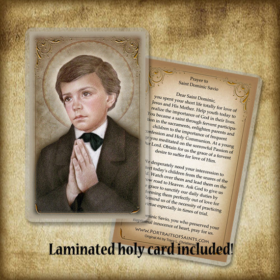 St. Dominic Savio Plaque & Holy Card Gift Set - Portraits of Saints