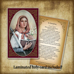 St. Dymphna Plaque & Holy Card Gift Set