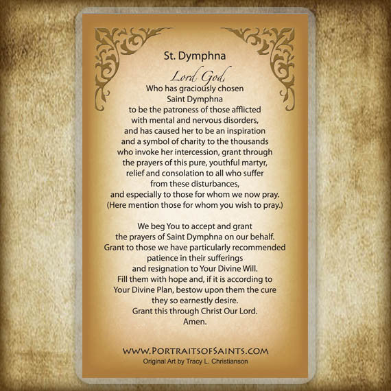 St. Dymphna Holy Card - Portraits of Saints