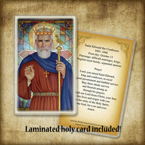 St. Edward the Confessor Plaque & Holy Card Gift Set