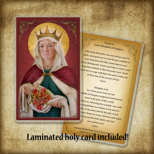 St. Elizabeth of Hungary Plaque & Holy Card Gift Set