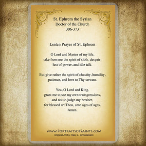 St. Ephrem the Syrian Holy Card