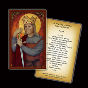 St. Eric IX, King of Sweden Holy Card