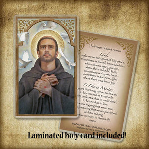 St. Francis of Assisi Plaque & Holy Card Gift Set