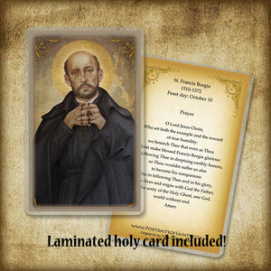 St. Francis Borgia Plaque & Holy Card Gift Set