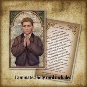 St. Francisco & St. Jacinta Marto Plaque & Holy Card Gift Set