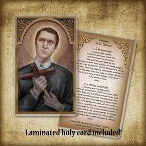 St. Gerard Majella Plaque & Holy Card Gift Set
