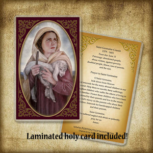 St. Germaine Cousin Plaque & Holy Card Gift Set