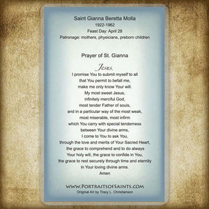 St. Gianna Molla Holy Card