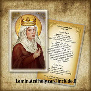 St. Hedwig of Poland Plaque & Holy Card Gift Set