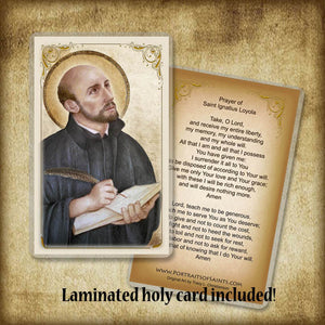 St. Ignatius of Loyola Plaque & Holy Card Gift Set