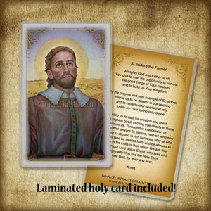 St. Isidore the Farmer Plaque & Holy Card Gift Set