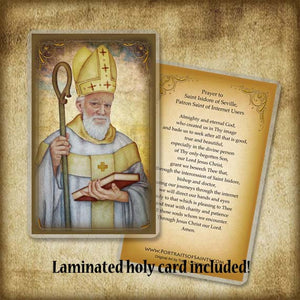 St. Isidore of Seville Plaque & Holy Card Gift Set