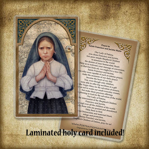 St. Francisco & St. Jacinta Marto Plaque & Holy Card Gift Set