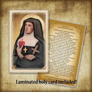 St. Jane de Chantal Plaque & Holy Card Gift Set