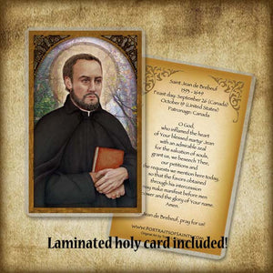 St. Jean de Brebeuf Plaque & Holy Card Gift Set
