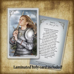 St. Joan of Arc Plaque & Holy Card Gift Set