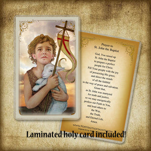 St. John the Baptist (Child) Plaque & Holy Card Gift Set
