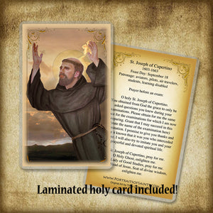 St. Joseph of Cupertino Plaque & Holy Card Gift Set