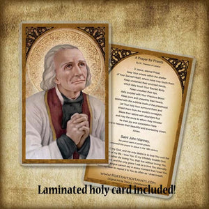 St. John Vianney Plaque & Holy Card Gift Set