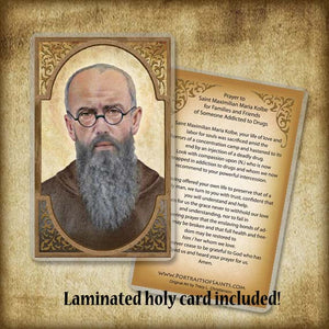 St. Maximilian Kolbe Plaque & Holy Card Gift Set