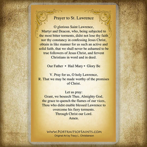 St. Lawrence of Rome Holy Card