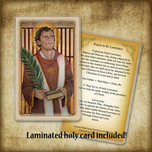 St. Lawrence of Rome Pendant & Holy Card Gift Set