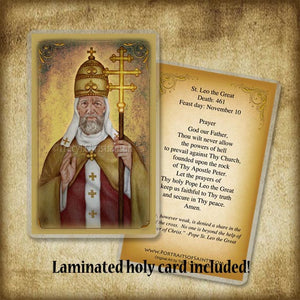 St. Leo the Great Plaque & Holy Card Gift Set