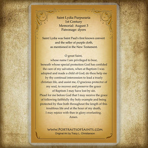 St. Lydia Purpuraria Holy Card