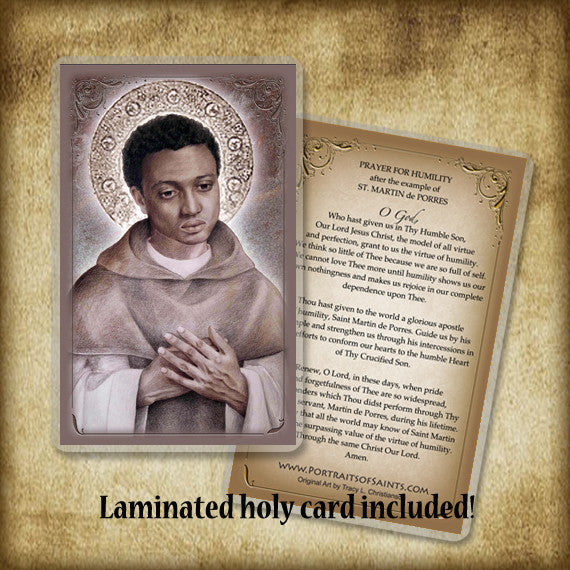 St. Martin de Porres Plaque & Holy Card Gift Set - Portraits of Saints