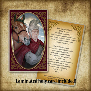 St. Martin of Tours Plaque & Holy Card Gift Set