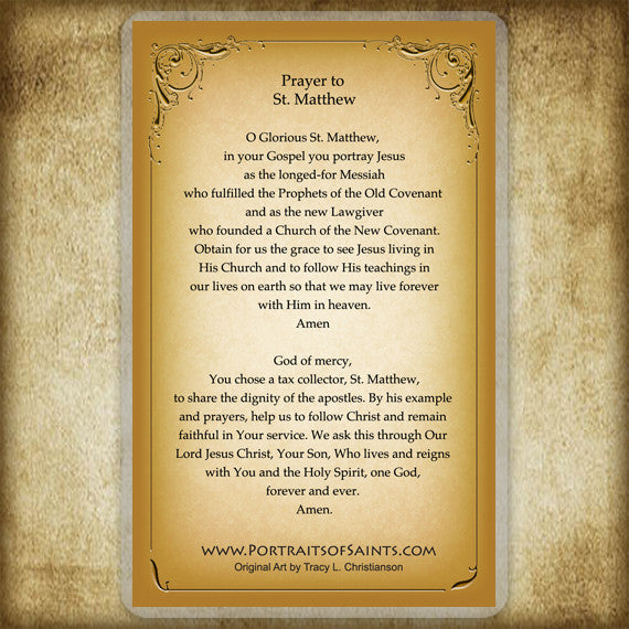St. Matthew the Apostle Holy Card - Portraits of Saints