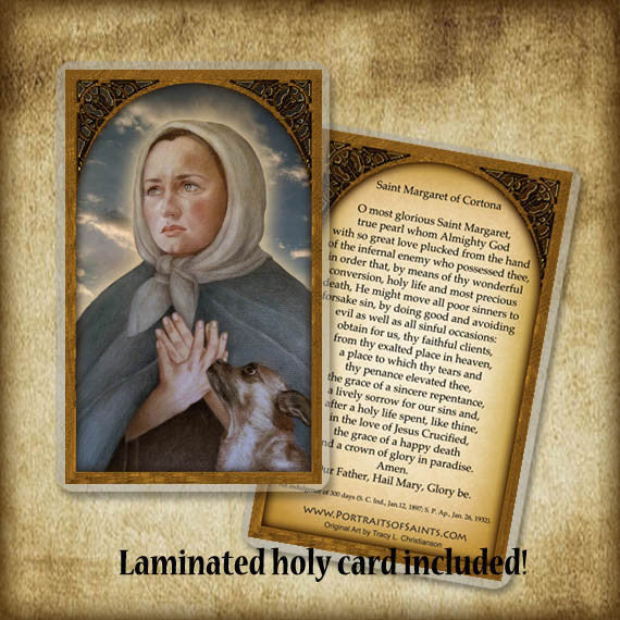 St. Margaret of Cortona Plaque & Holy Card Gift Set