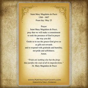 St. Mary Magdalen de Pazzi Holy Card