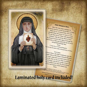 St. Margaret Mary Alacoque Plaque & Holy Card Gift set