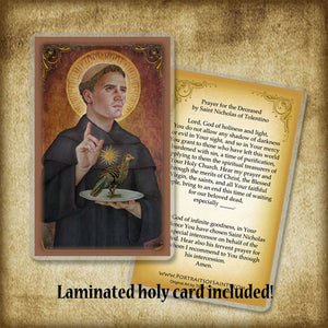 St. Nicholas of Tolentino Plaque & Holy Card Gift Set