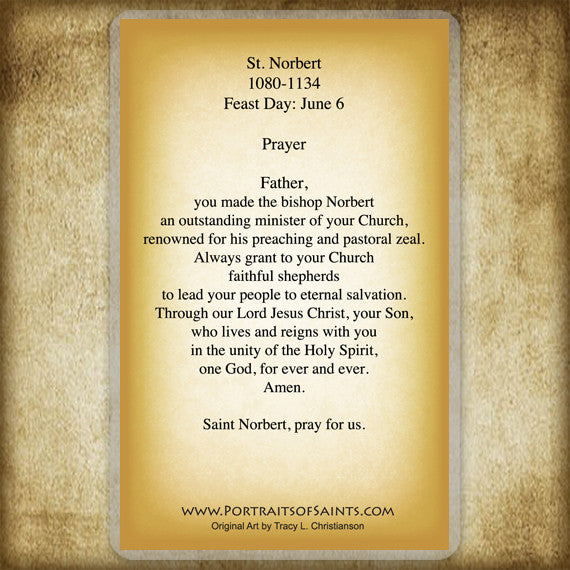 St. Norbert Holy Card - Portraits of Saints