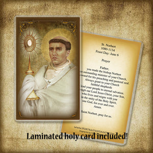St. Norbert Plaque & Holy Card Gift Set