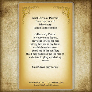 St. Olivia Holy Card