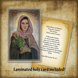 St. Olivia Plaque & Holy Card Gift Set