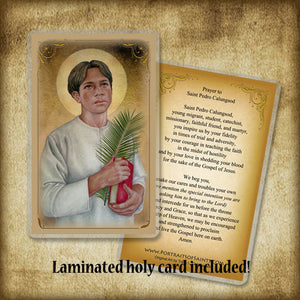 St. Pedro Calungsod Plaque & Holy Card Gift Set