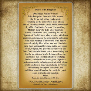 St. Peregrine Laziosi Holy Card