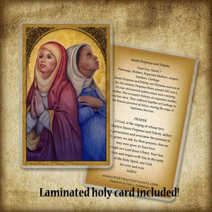 St. Perpetua and St. Felicity Plaque & Holy Card Gift Set