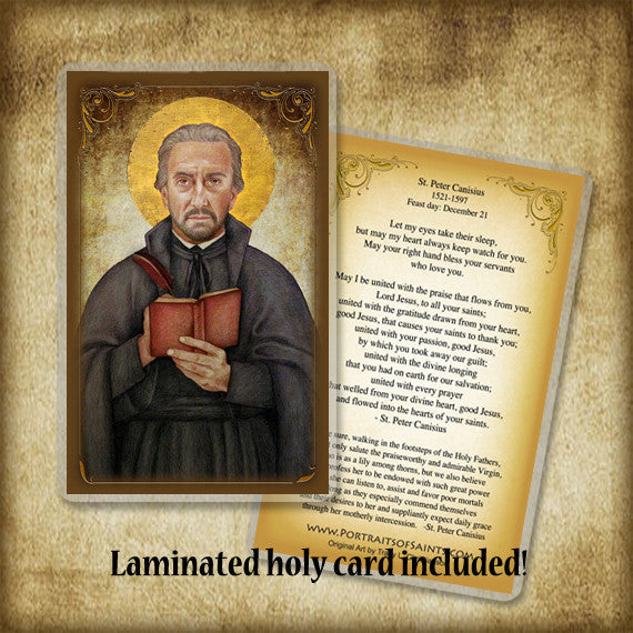 St. Peter Canisius Plaque & Holy Card Gift Set - Portraits of Saints