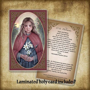 St. Philomena Plaque & Holy Card Gift Set