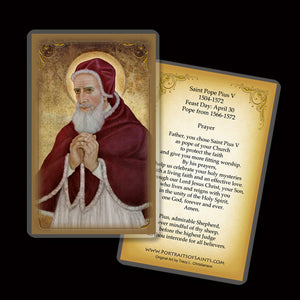 Pope St. Pius V Holy Card