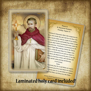 St. Raymond Nonnatus Plaque & Holy Card Gift Set