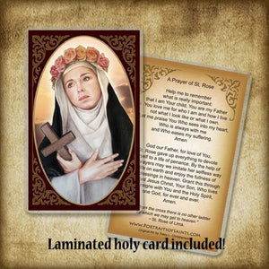 St. Rose of Lima Plaque & Holy Card Gift Set