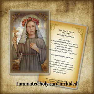 St. Rose of Viterbo Plaque & Holy Card Gift Set